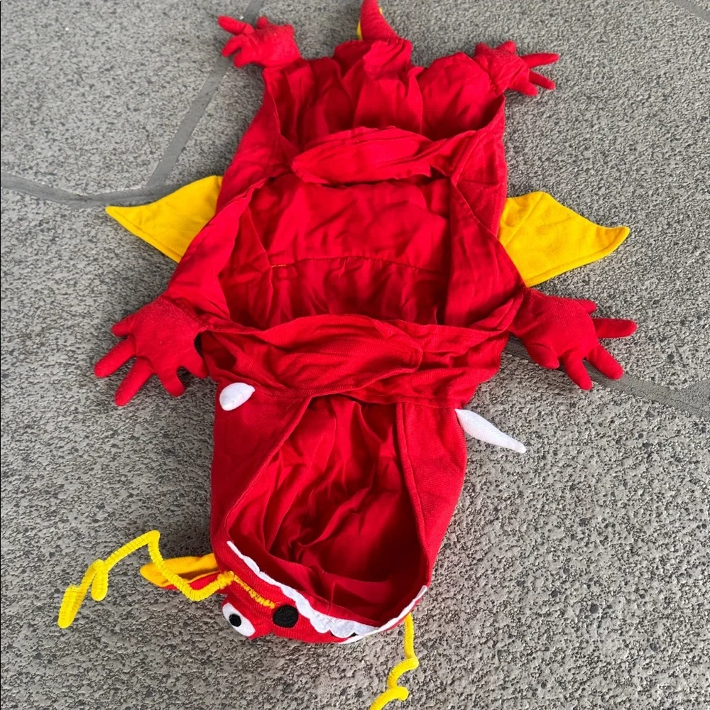 Zack & Zoey red yellow Chinese dragon dog costume size large